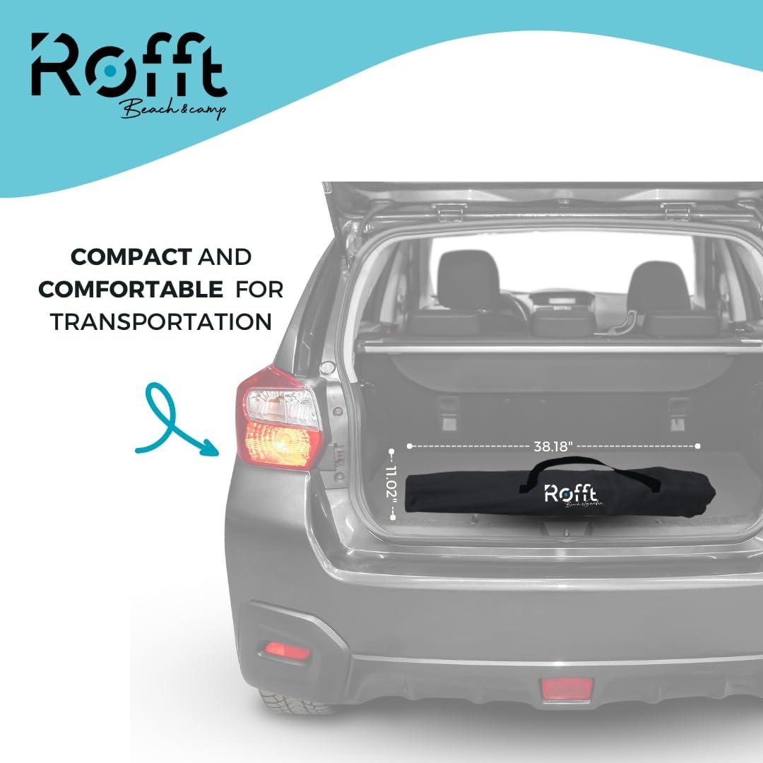 ROFFT Camping Chair, Folding, Heavy Duty, Portable, 250 lb Capacity, High Back, with Cup Holder, Black