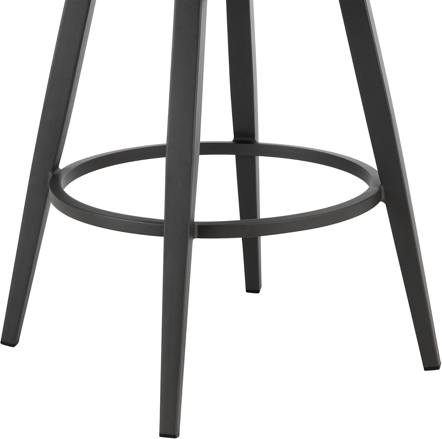 Zella Outdoor Swivel Bar or Counter Stool in Aluminum with Rope and Cushions