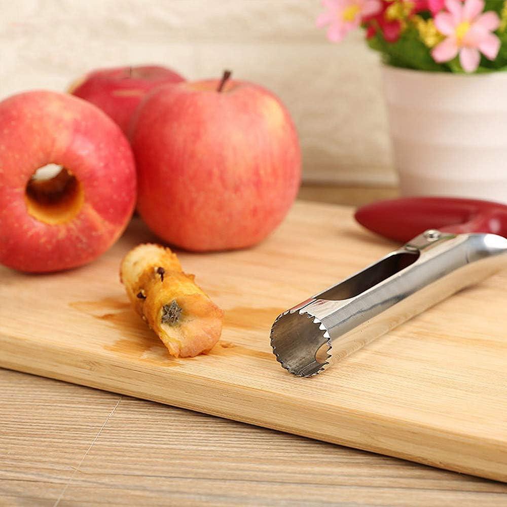 Stainless Steel Apple Corer with Red Ergonomic Handle