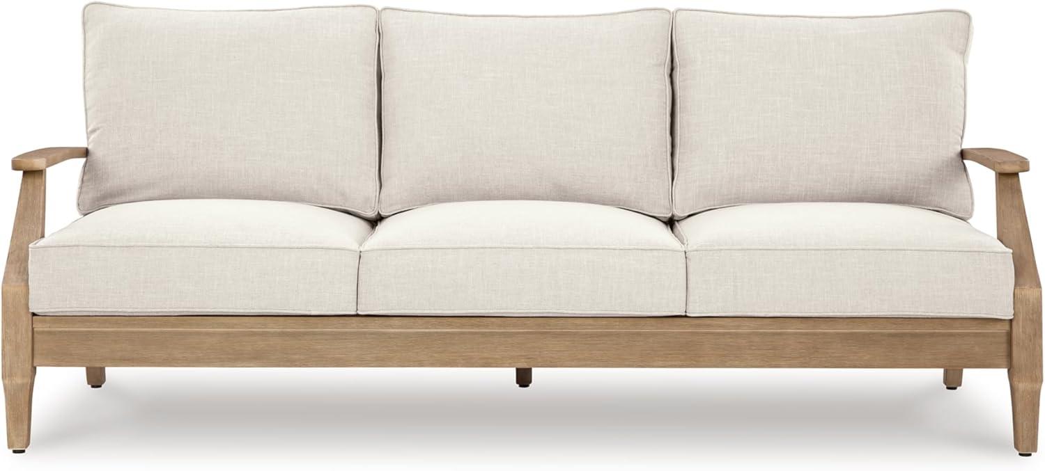 Signature Design by Ashley Carter Hall Outdoor Eucalyptus Patio Sofa in Beige