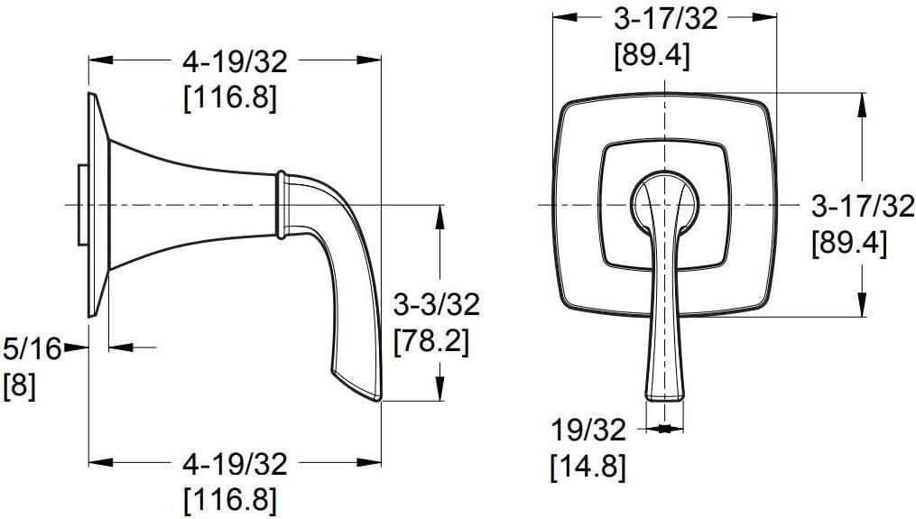 Brushed Nickel Transitional Wall-Mounted Lever Diverter Trim