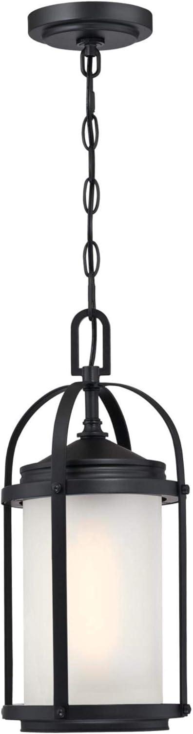 Matte Black Glass Mini Outdoor Pendant Light