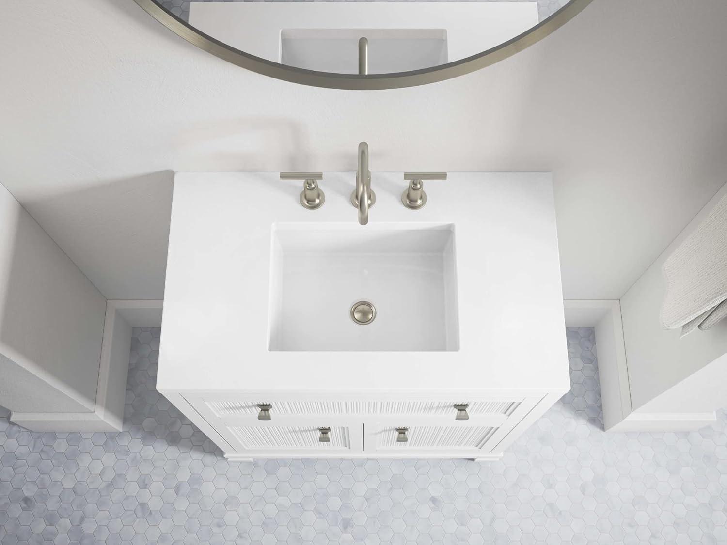 Hearthaven 30'' Free Standing Single Bathroom Vanity Cabinet with Sink and Quartz Top