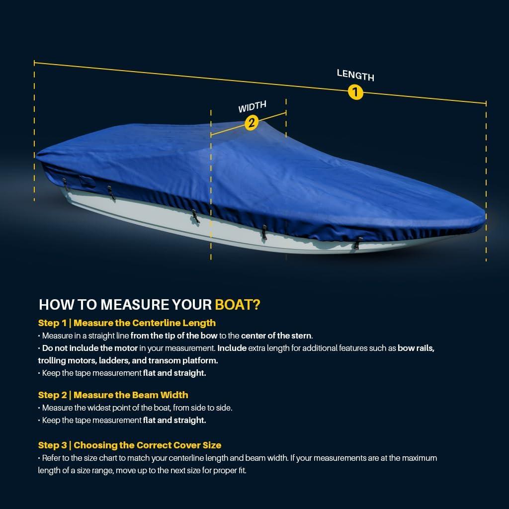 Seal Skin Universal Boat Cover, Waterproof All Weather Protection, Fits 20'-22' L & Up to 106" W (Beam)