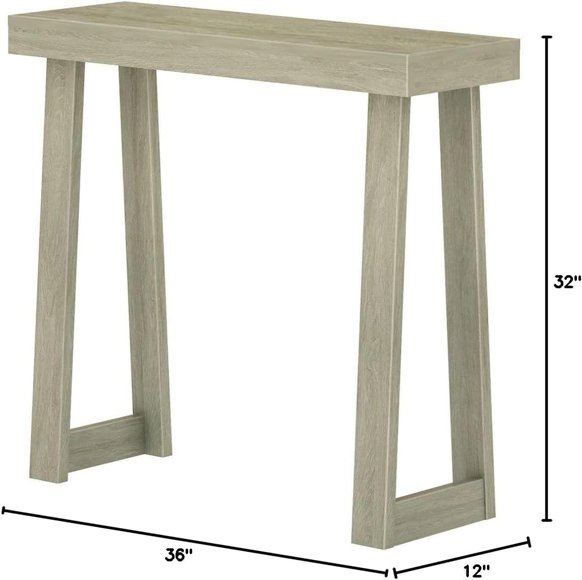 17 Stories Solid Pine Wood Console Table With Storage Shelf, 36-Inch Narrow Entryway Hallway Sofa Table