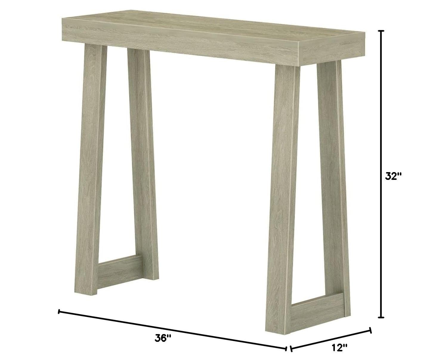 17 Stories Solid Pine Wood Console Table With Storage Shelf, 36-Inch Narrow Entryway Hallway Sofa Table