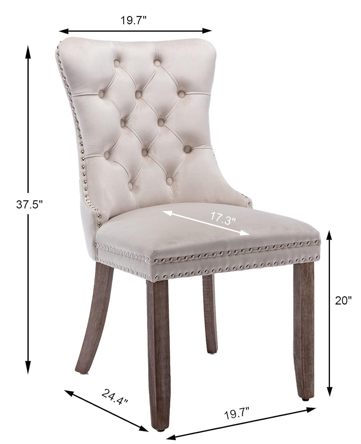 Velvet Upholstered Wing Back Dining Chair (Set of 6)
