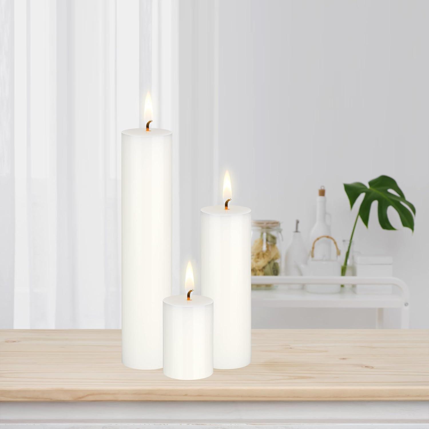 Mega 2" x 3"Unscented Round Pillar Candle, White