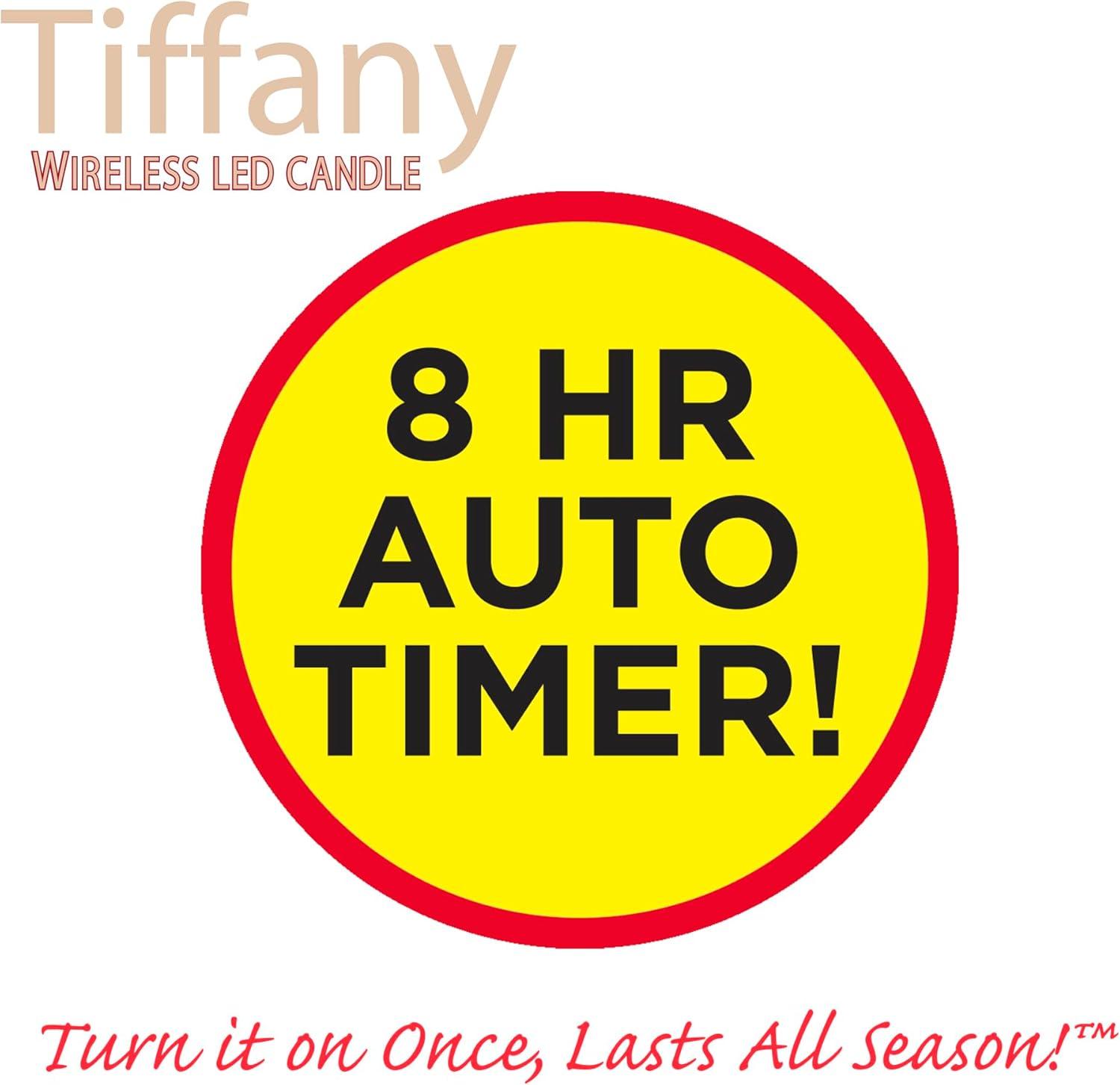Brite Star Battery Operated Tiffany Replacement Bulb - 2 Count Flameless Candles with Timer- Perfect for Home Décor