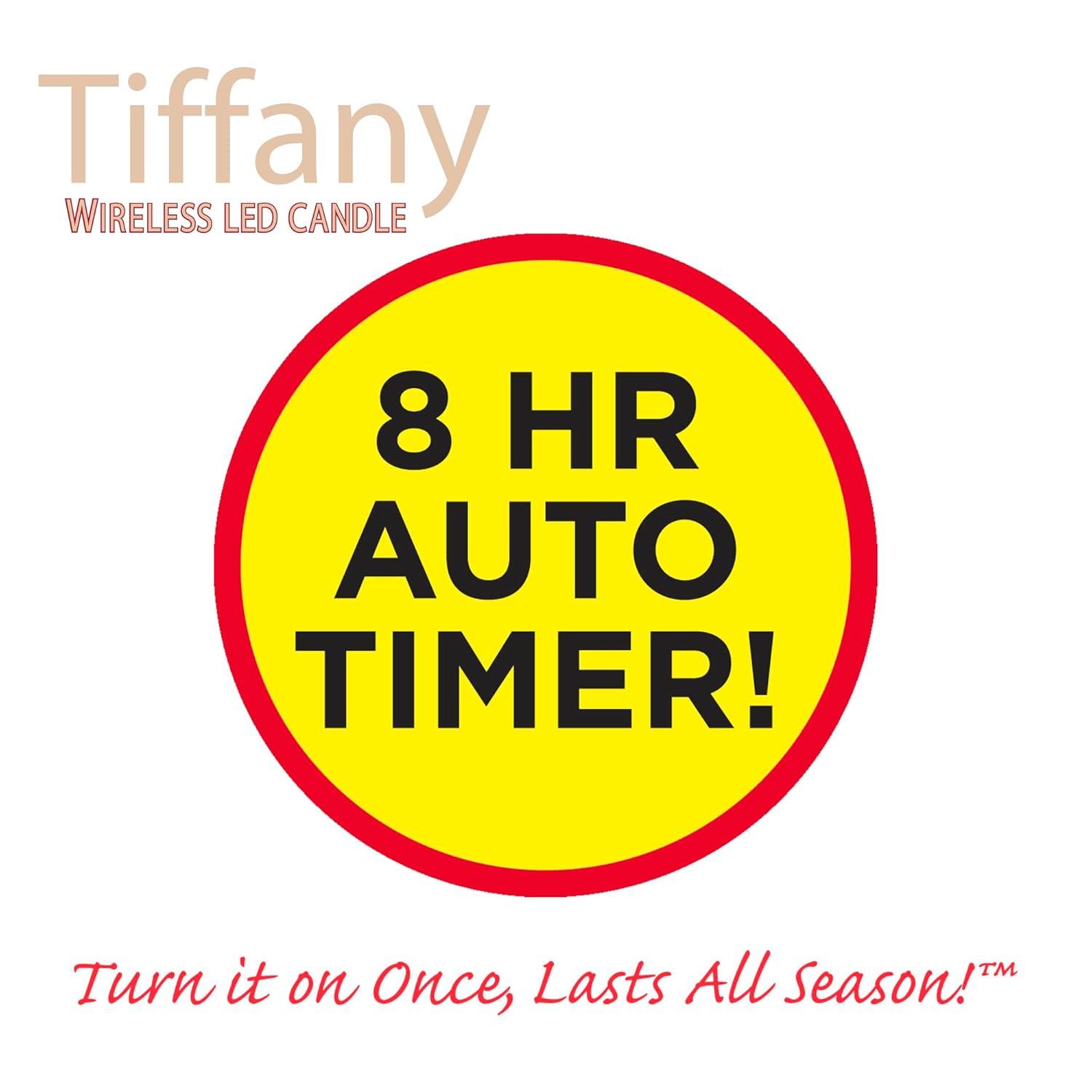 Brite Star Battery Operated Tiffany Replacement Bulb - 2 Count Flameless Candles with Timer- Perfect for Home Décor