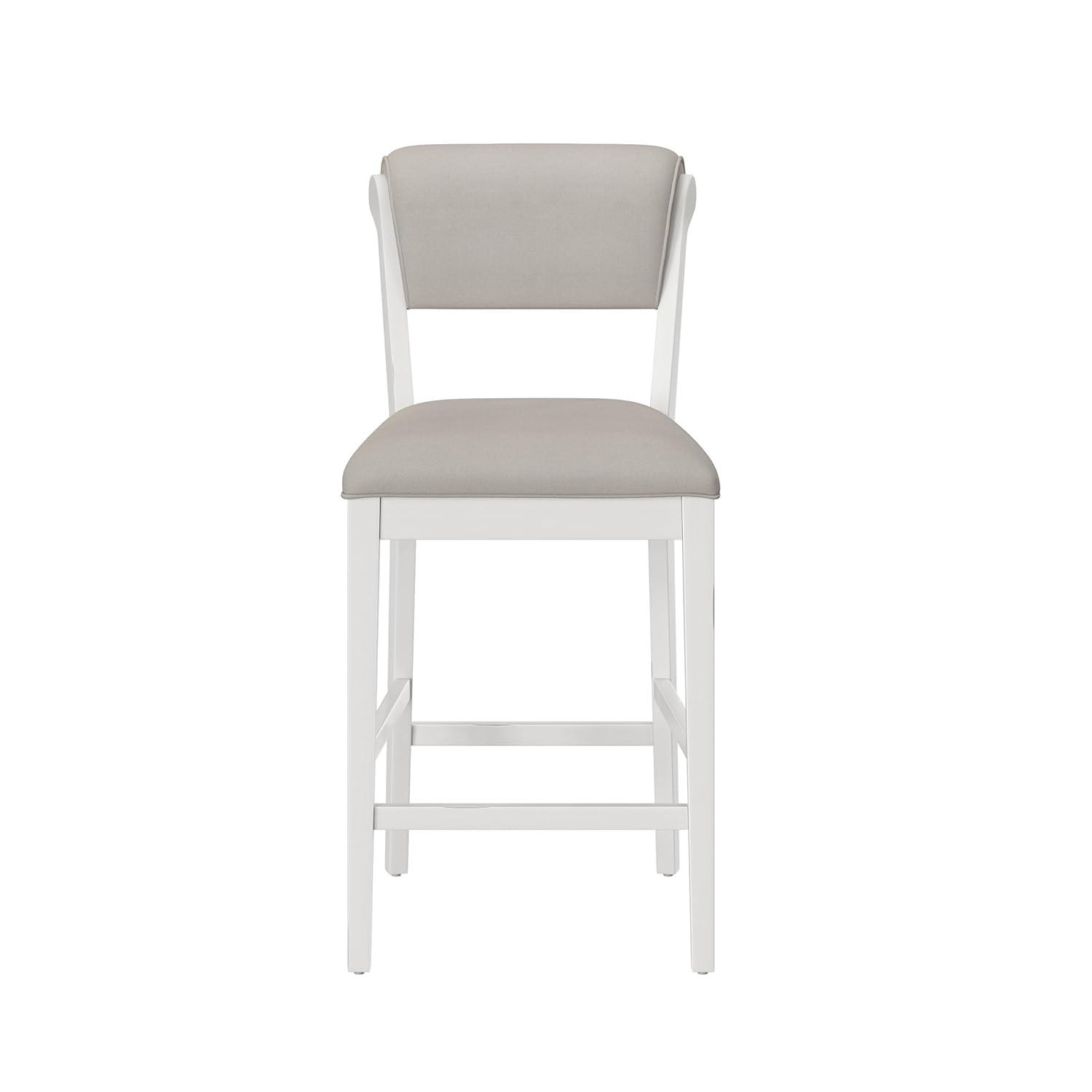 Clarion Wood and Upholstered Panel Back Counter Height Stool Sea White - Hillsdale Furniture
