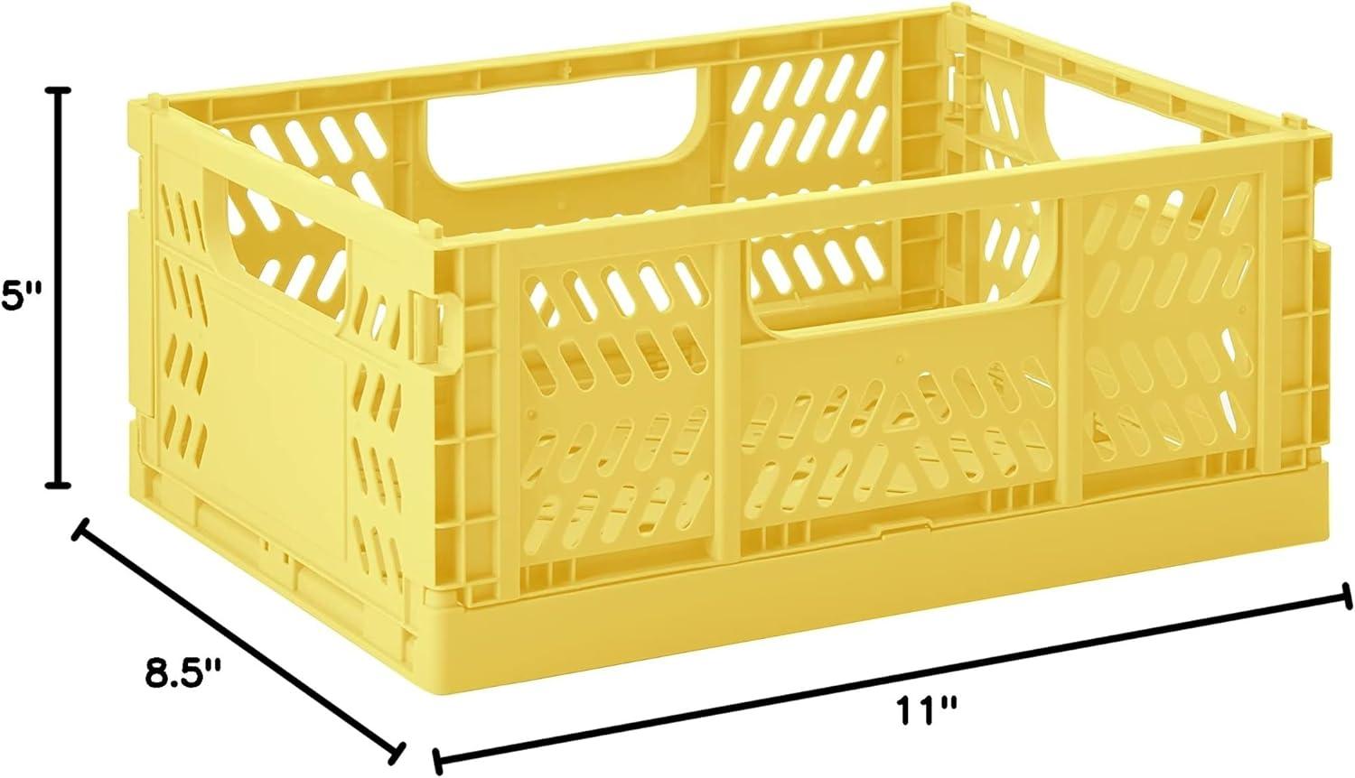 3 Sprouts modern folding crate - yellow - medium