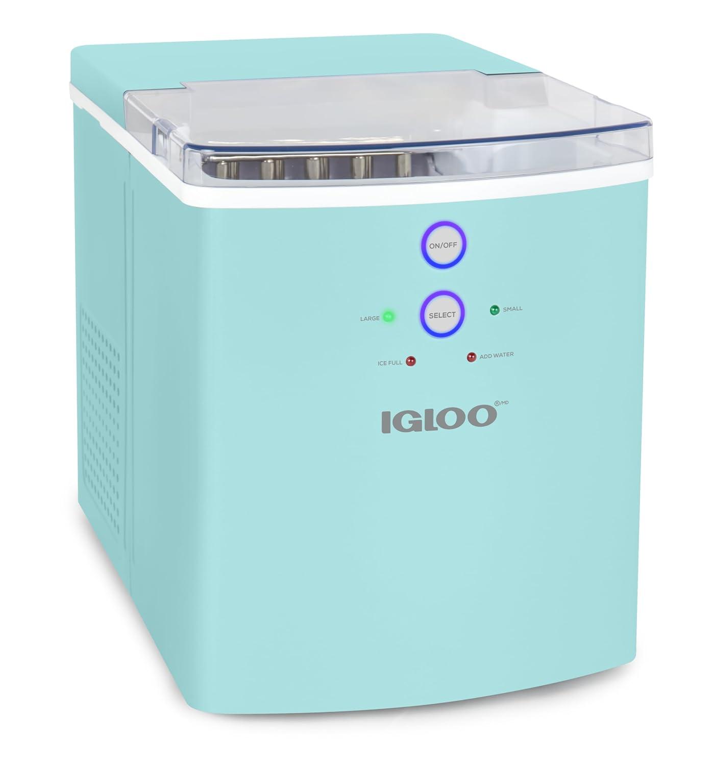 Igloo 33-Pound Automatic Portable Countertop Ice Maker Machine, Aqua
