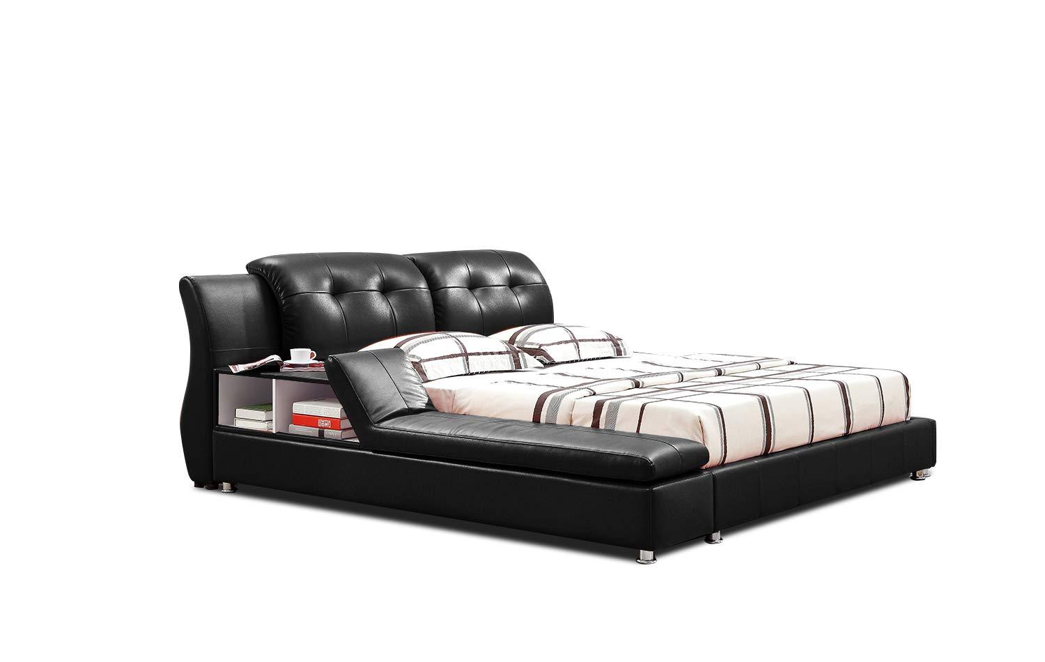 Orren Ellis Muski Vegan Leather Sleigh Bed