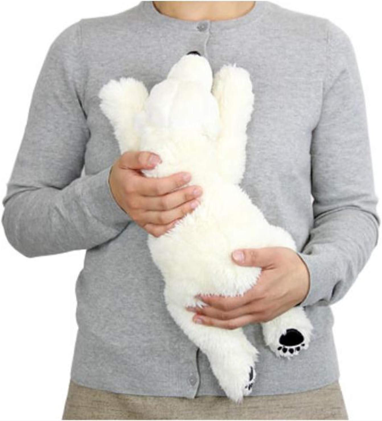 TAMMYFLYFLY Sleep Polar Bear Plush,Cute Stuffed Animal, Plush Toy, 14 Inches Soft Toy (Medium)