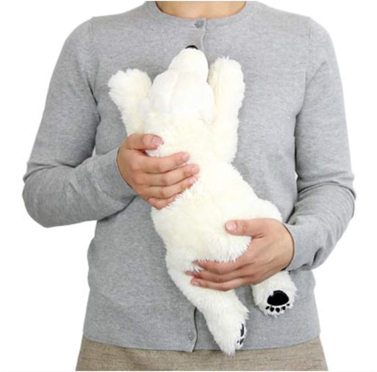 TAMMYFLYFLY Sleep Polar Bear Plush,Cute Stuffed Animal, Plush Toy, 14 Inches Soft Toy (Medium)