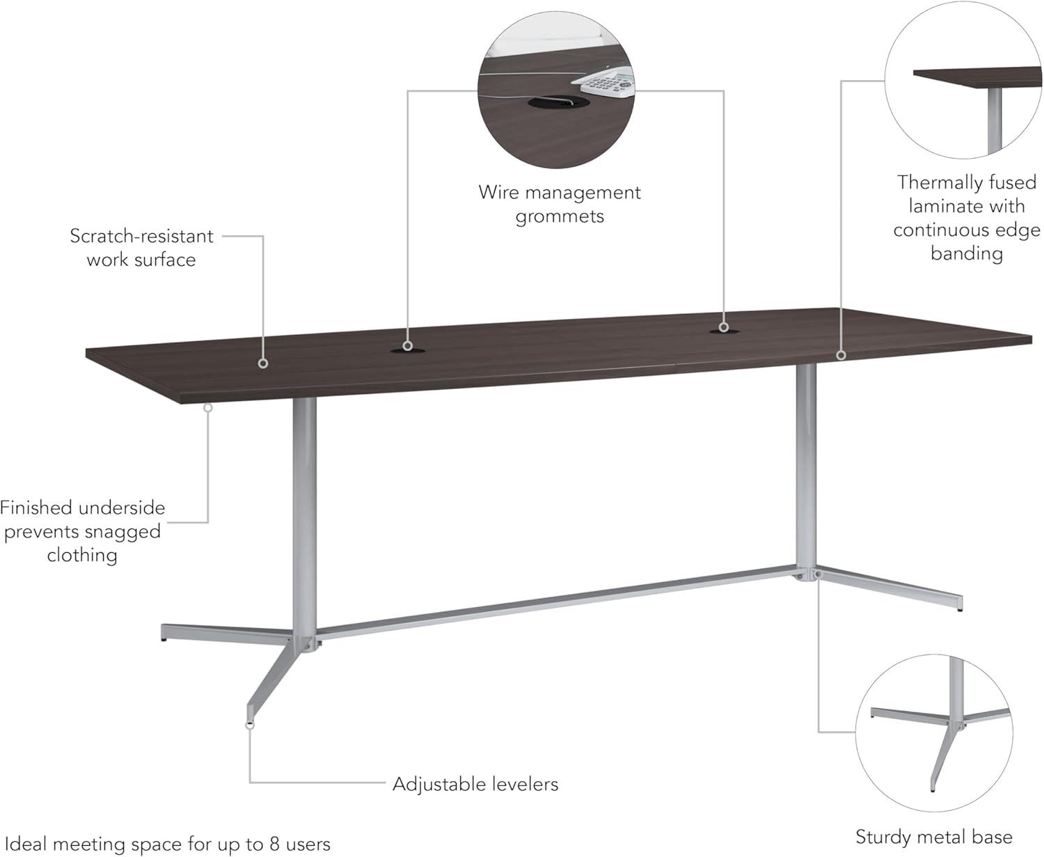 BBF Boat Shaped Conference Table with Metal Base