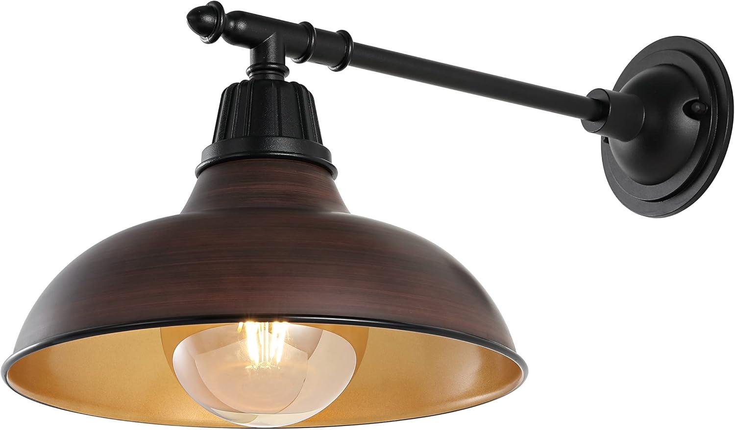 Wallace 12.25" Industrial Black and Copper Metal Sconce