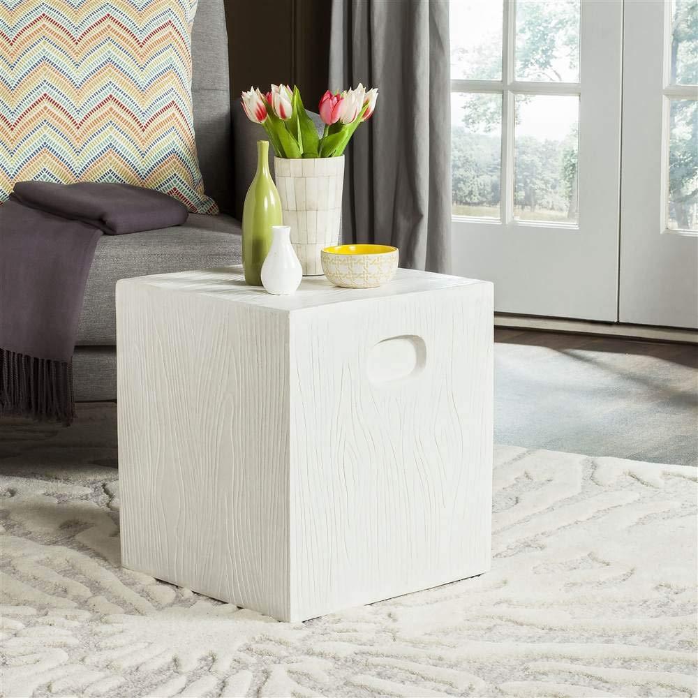Cube Accent Stool - Indoor/Outdoor - VNN1003 - White - Safavieh