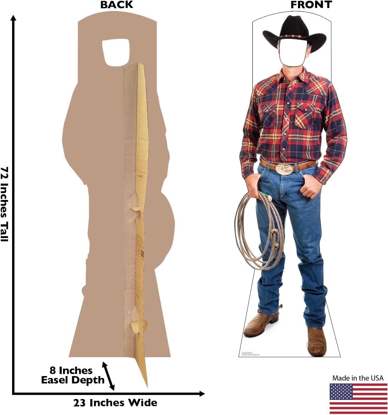 Life-Size Cowboy with Rope Cardboard Stand-in