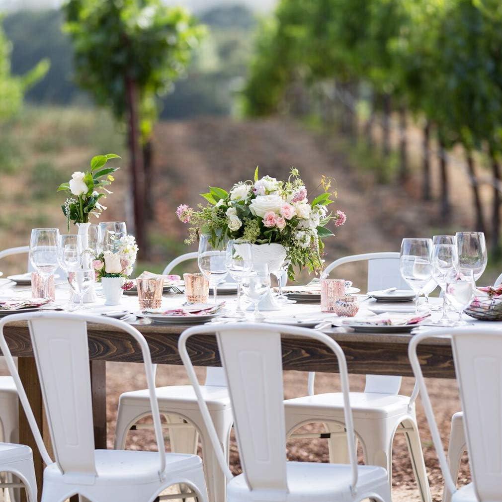 Metal Chairs Set of 4, Stackable Metal Patio Chairs 18 Inch Seat Height, Indoor/Outdoor Tolix Side Chair with Back, 330LBS Weight Capacity, Chic Kitchen Dining Chairs, Black