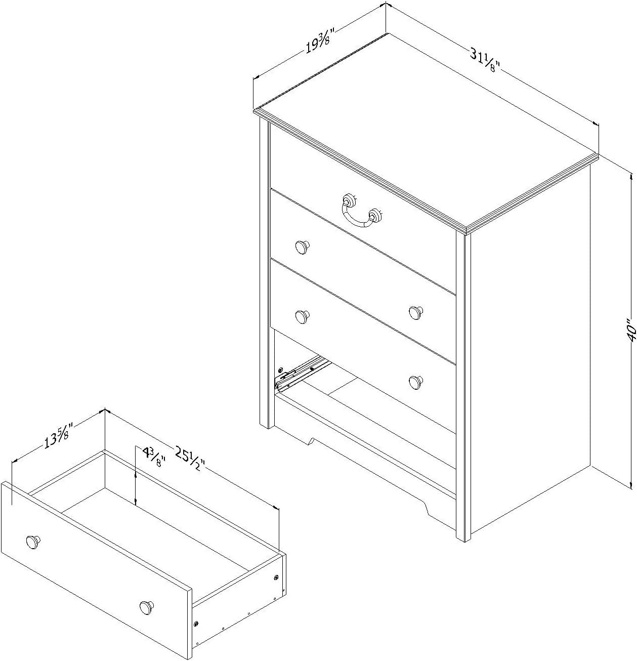 Coastal Blueberry 4-Drawer Nautical Dresser for Compact Spaces