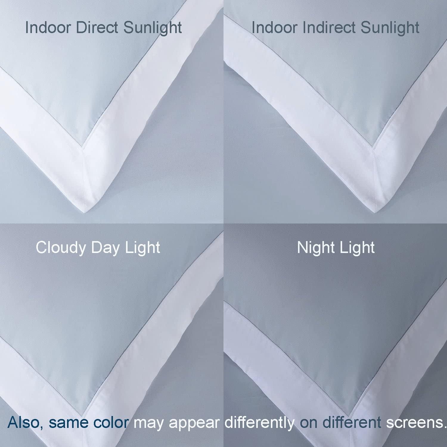 THE COTTON & SILK 100% Luxury Long-staple Cotton Duvet Cover Set (1 Duvet Cover, with Corner Ties and Hidden Zipper Closure, 2 pillow shams), Queen Size, White