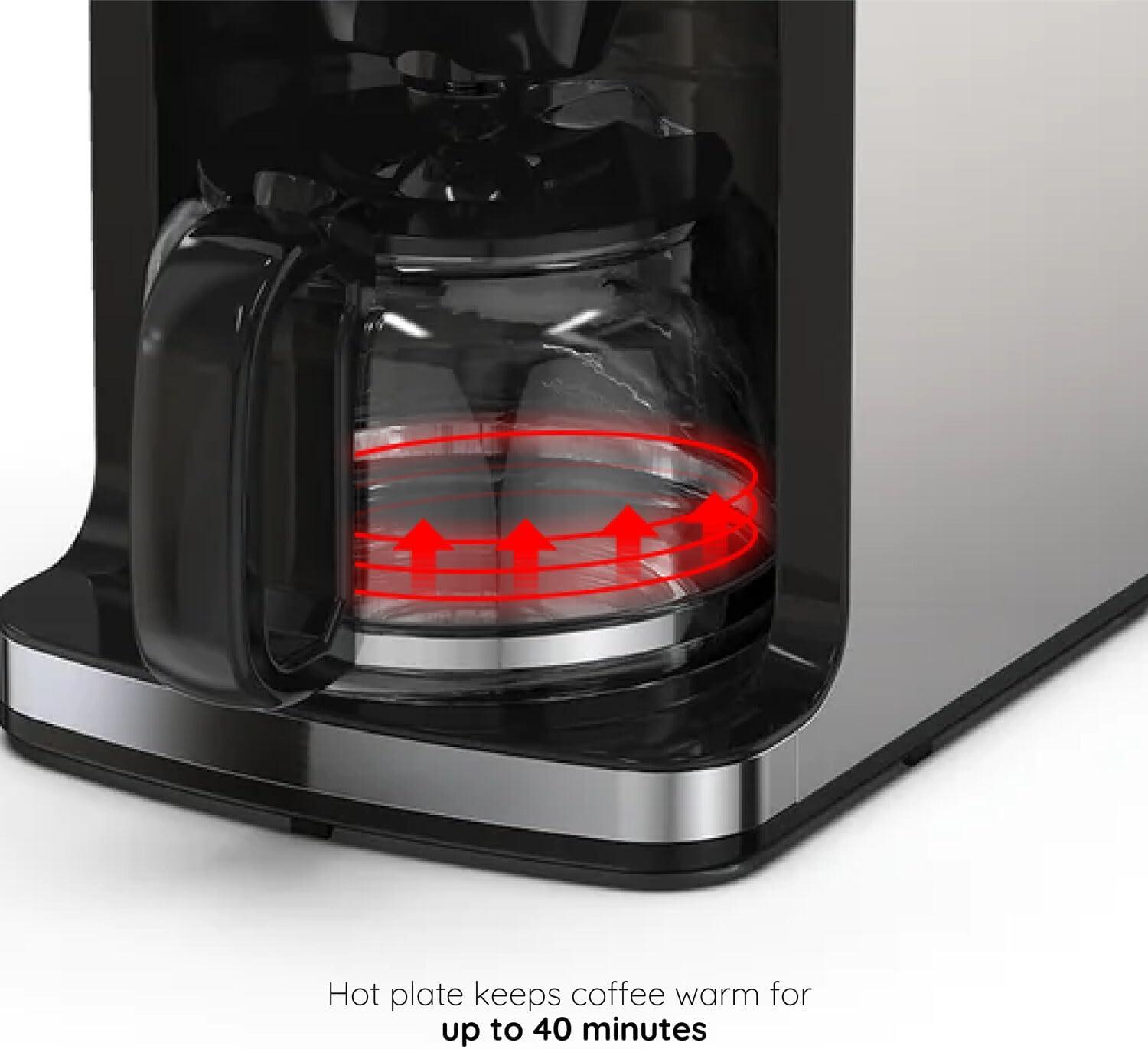 Smarter iCoffee Brew Smart Coffee Maker and Grinder with App, 3 Panels (Cream, Black, Red, New)