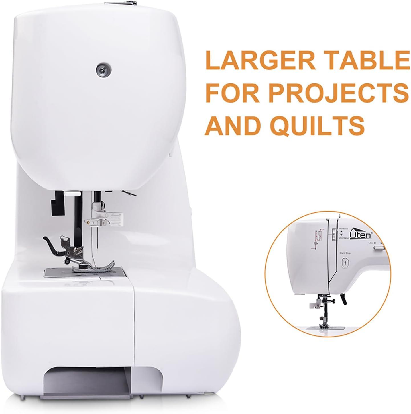 Uten Portable White Computerized Quilting Sewing Machine