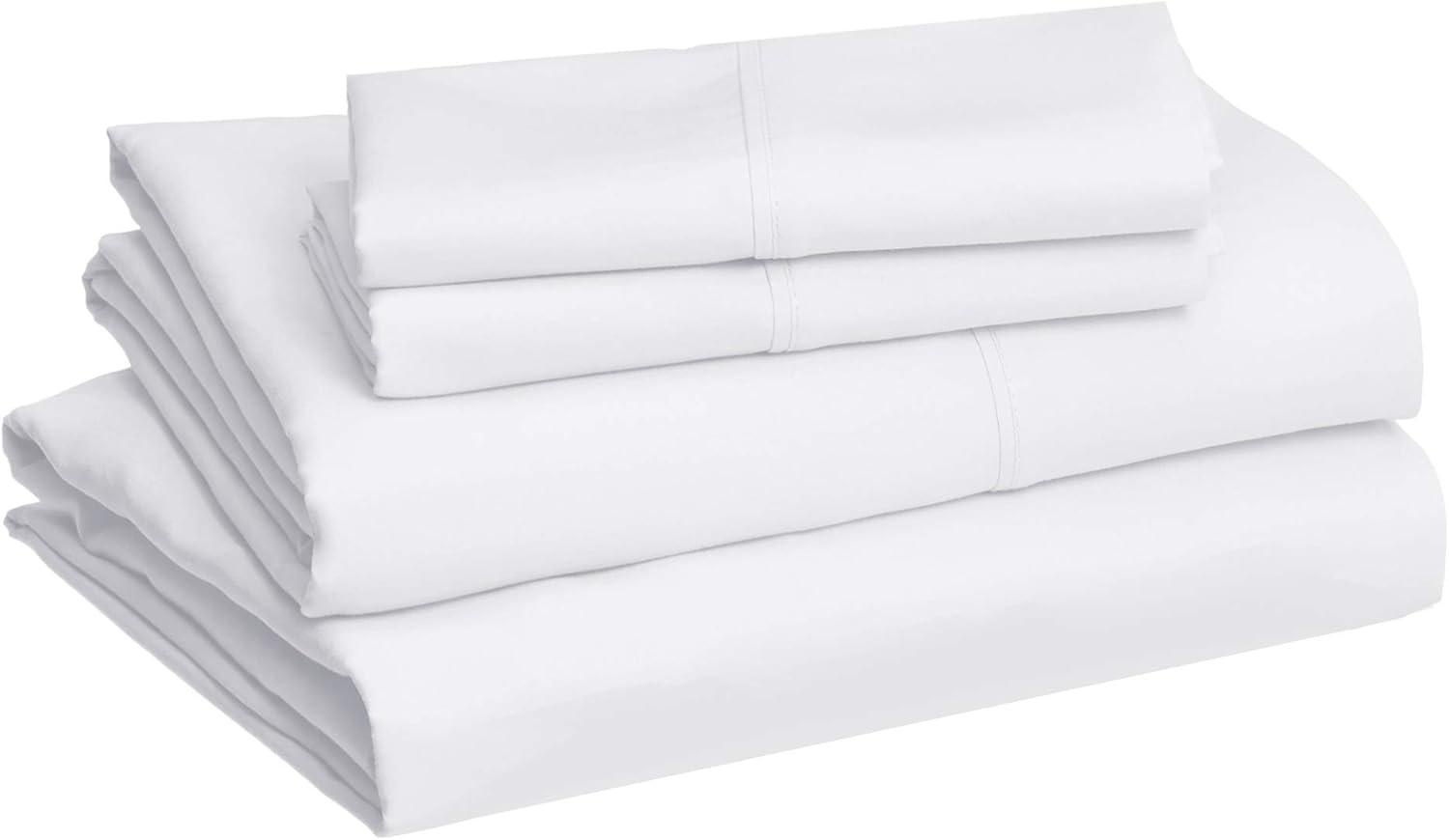 Bright White Queen Deep Pocket Microfiber Bed Sheet Set