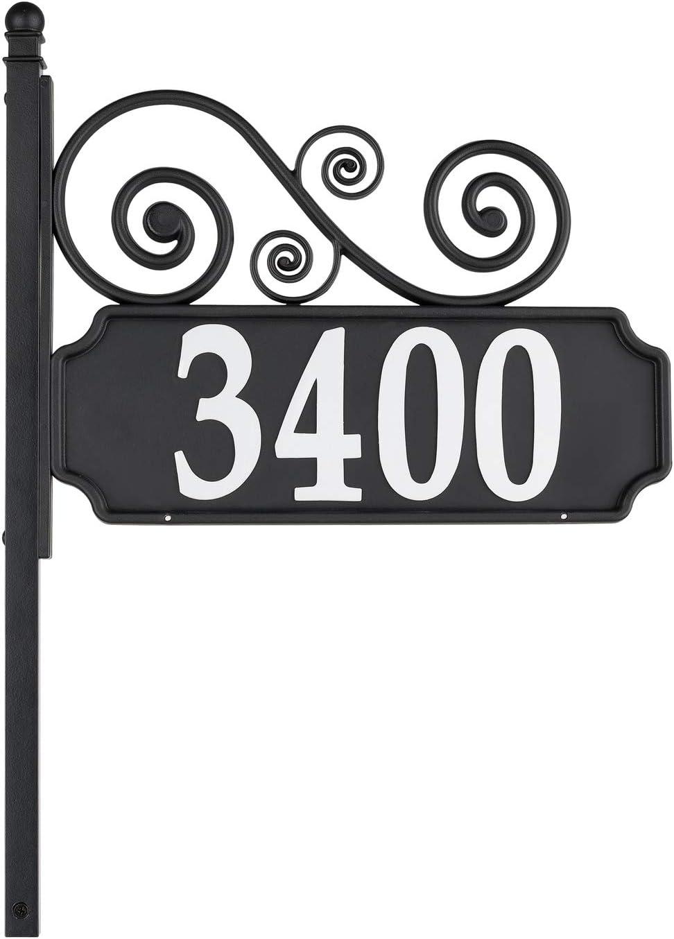 Nite Bright Black and White Reflective Address Post Sign