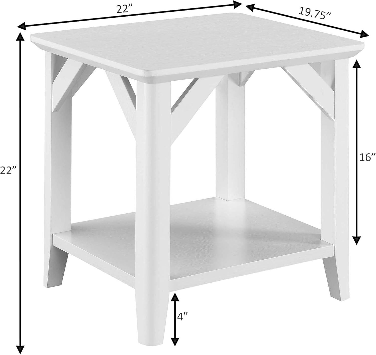 Convenience Concepts Winston End Table with Shelf, White