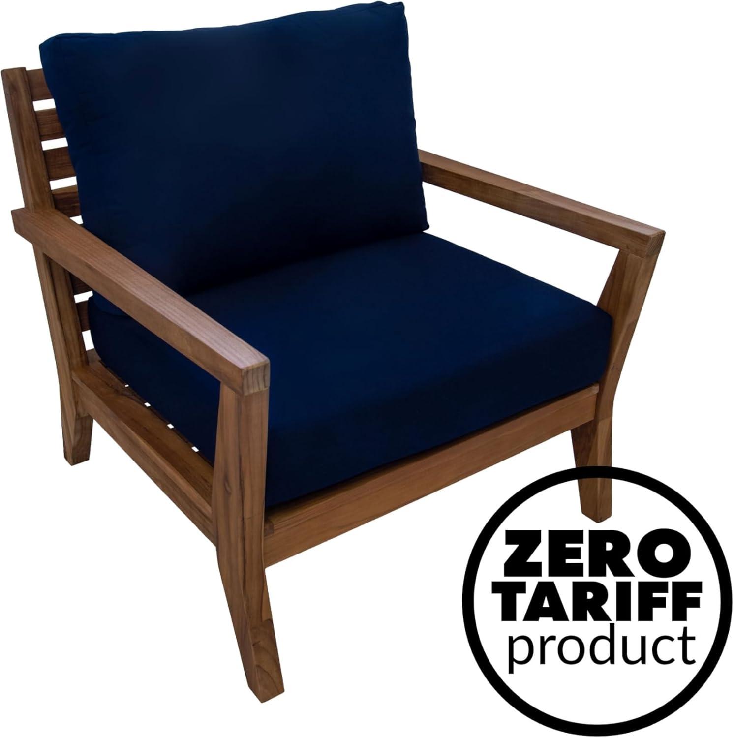 Eddie Bauer Cushion, 24" X 24" X 5", Canvas Navy