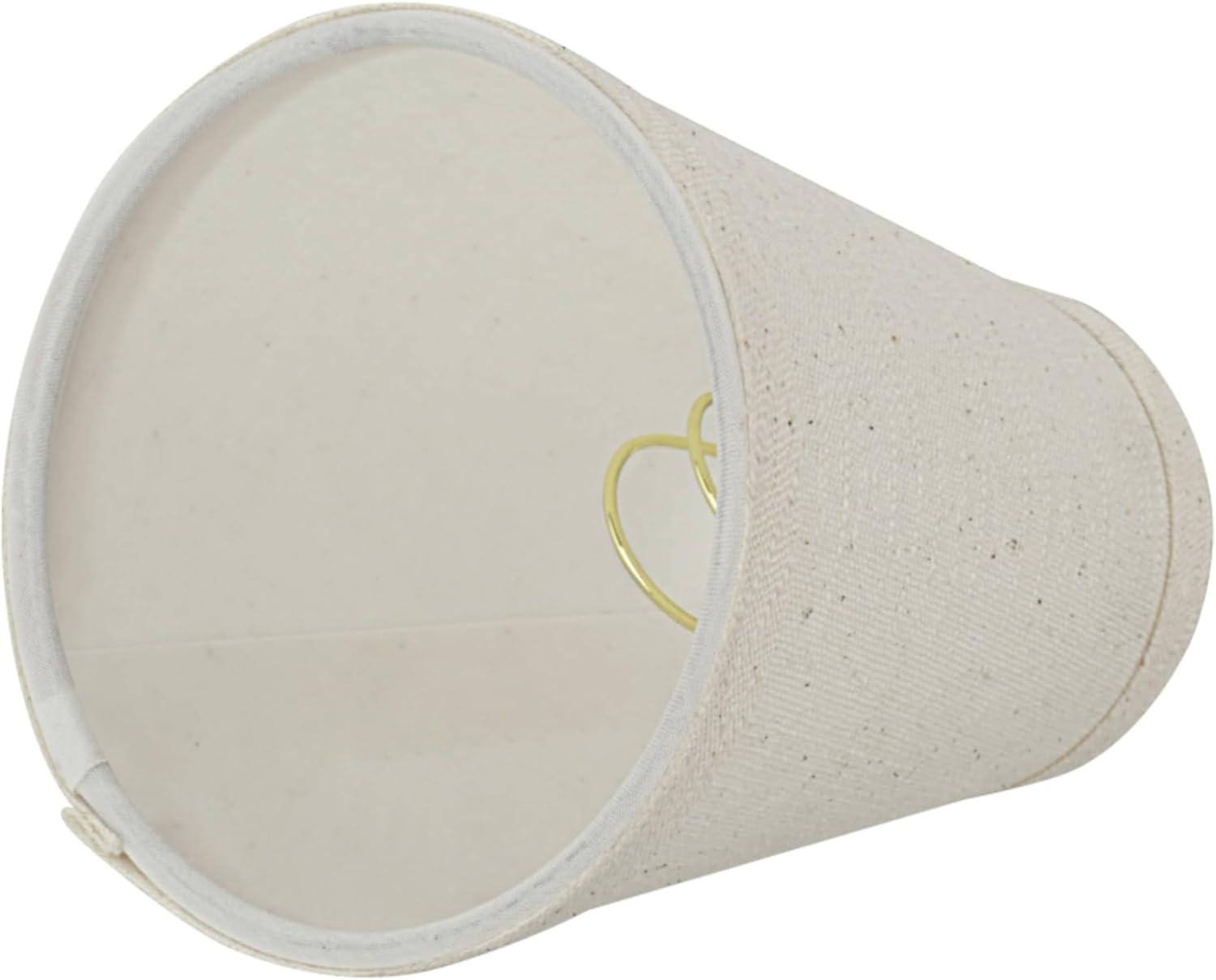 Aspen Creative 32663-2 Small Hardback Empire Shape Chandelier Clip-On Lamp Shade Set (2 Pack), Transitional Design in Off-White, 4" bottom width (2 1/2" x 4" x 5" )