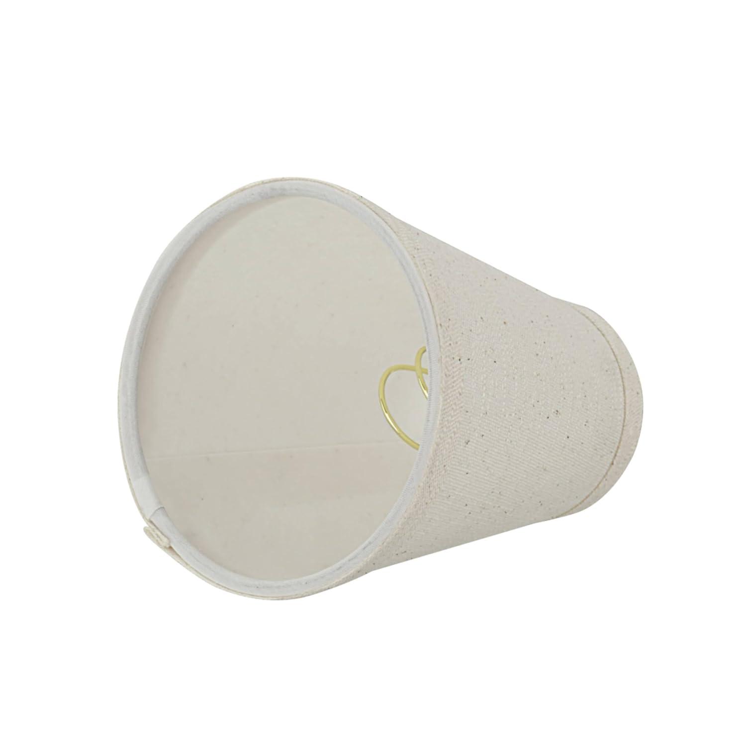 Aspen Creative 32663-2 Small Hardback Empire Shape Chandelier Clip-On Lamp Shade Set (2 Pack), Transitional Design in Off-White, 4" bottom width (2 1/2" x 4" x 5" )