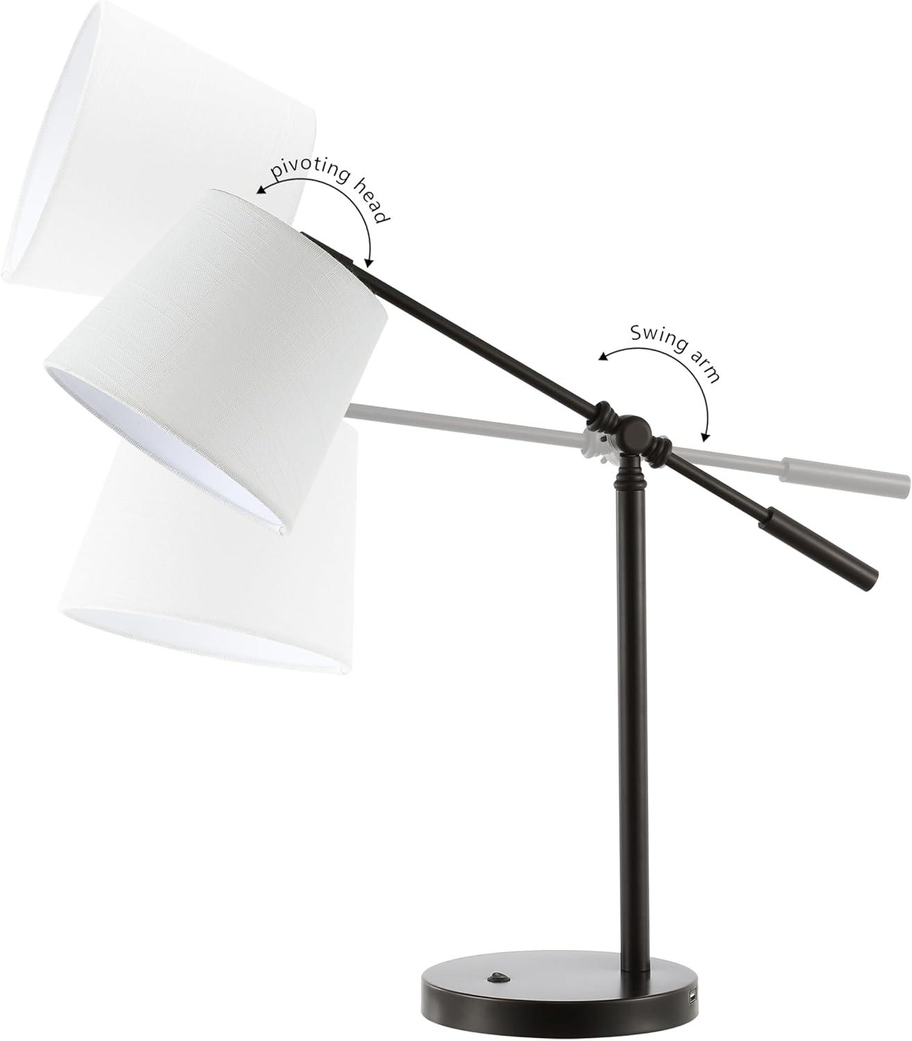 Troy 24 in. Classic Contemporary Iron LED Task Lamp with USB Charging Port, Oil Rubbed Bronze