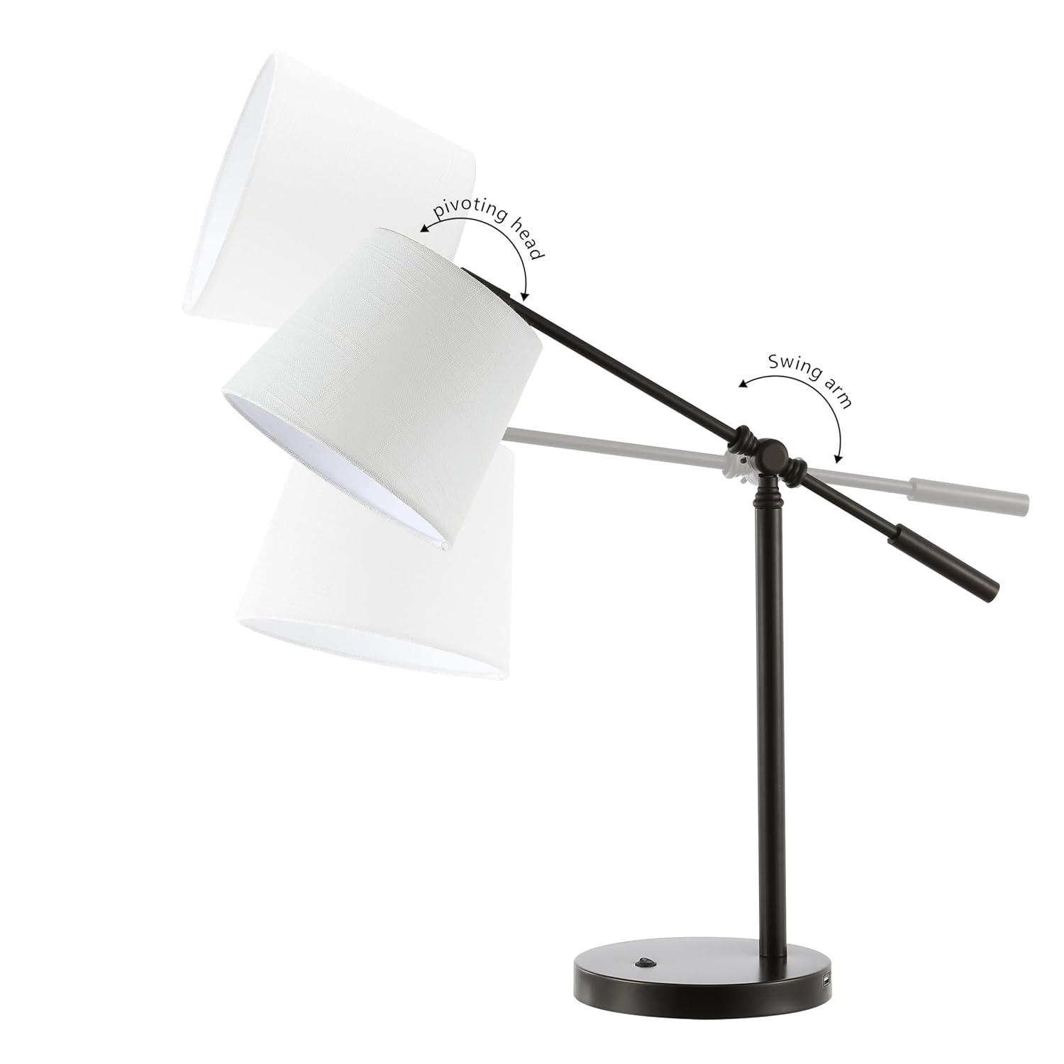 Troy 24 in. Classic Contemporary Iron LED Task Lamp with USB Charging Port, Oil Rubbed Bronze