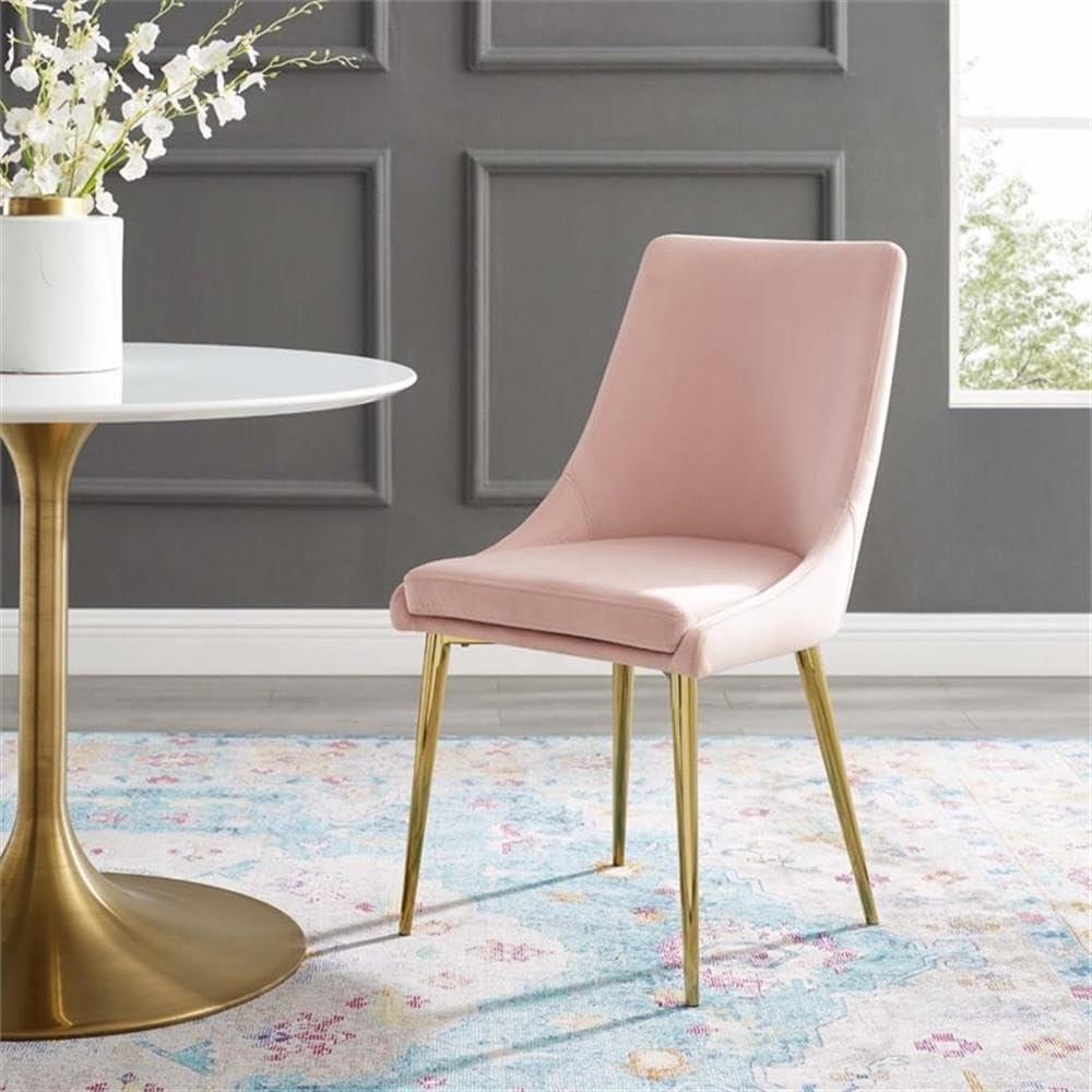 Ergode Viscount Modern Accent Performance Velvet Dining Chair - Pink