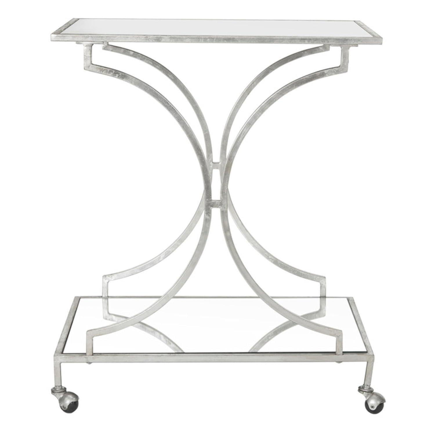 Ignatius Bar Cart - FOX2555B - Gold/Mirror - Safavieh
