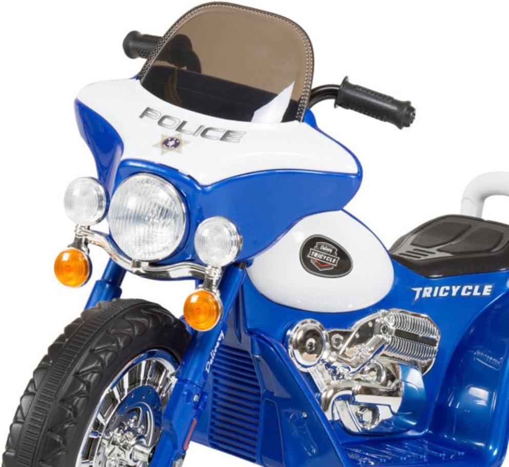 3 Wheel Mini Motorcycle Trike for Kids, Battery Powered Ride on Toy by Rockin’ Rollers – Toys for Boys and Girls, 2 - 5 Year Old – Police Car