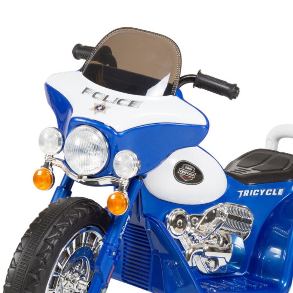 3 Wheel Mini Motorcycle Trike for Kids, Battery Powered Ride on Toy by Rockin’ Rollers – Toys for Boys and Girls, 2 - 5 Year Old – Police Car