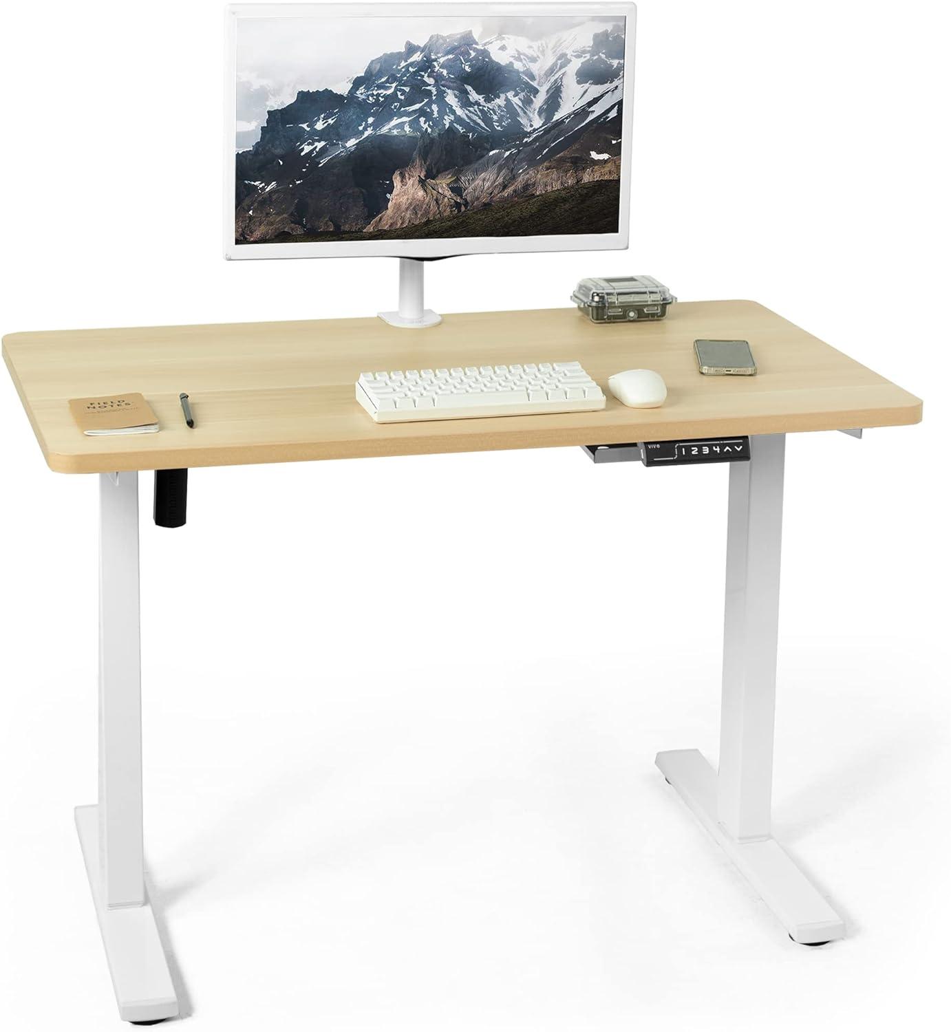 VIVO Single Motor Electric Desk with Push Button Memory Controller