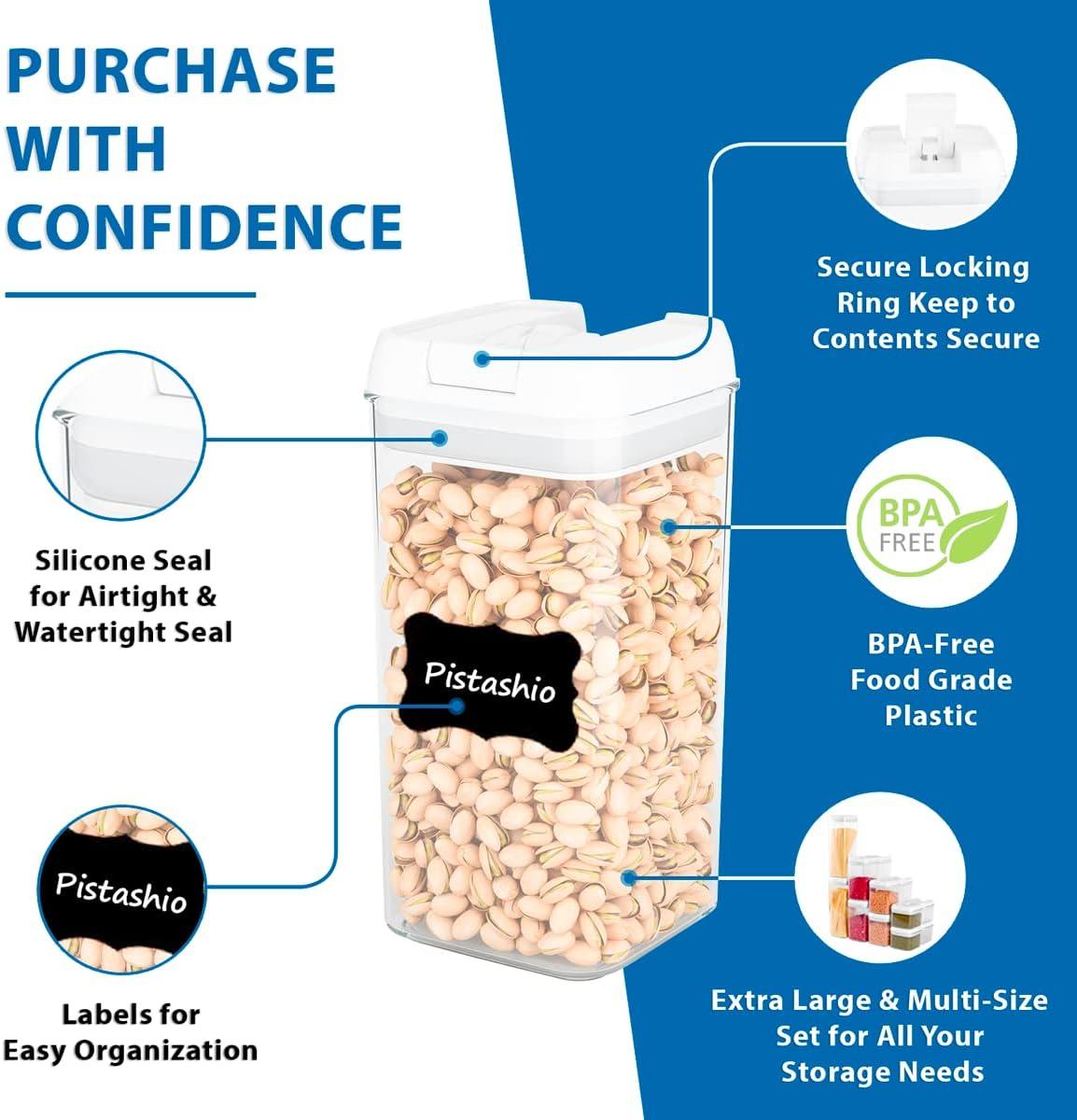 12pcs Airtight Food Storage Containers Set Kitchen and Pantry Organization