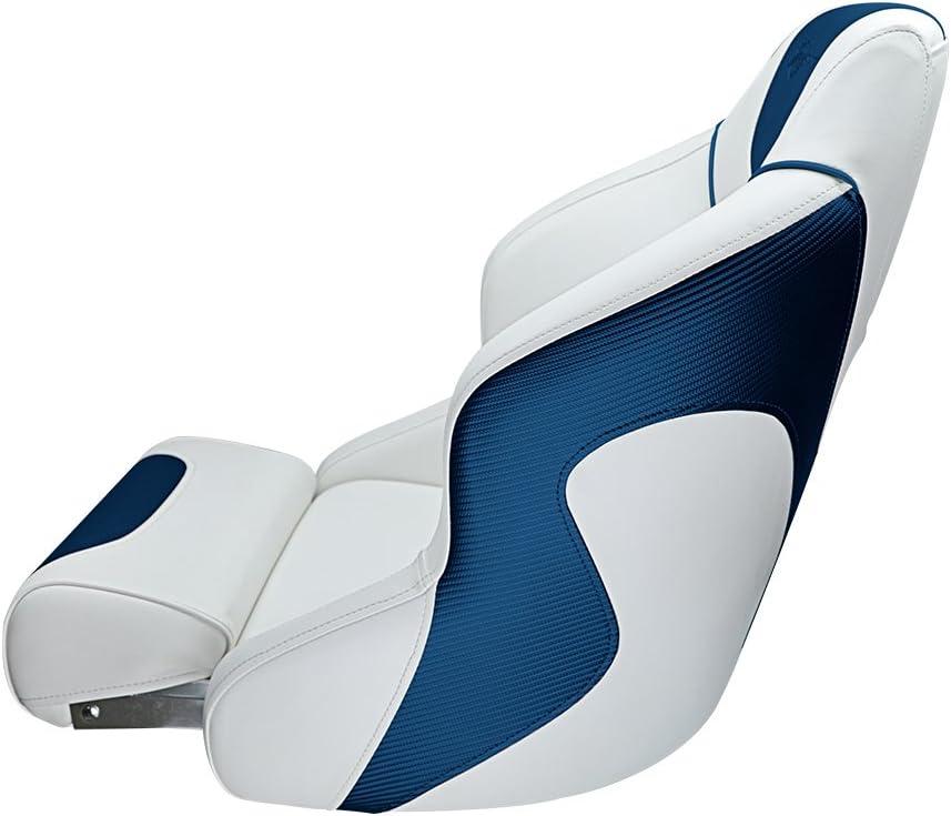 Seamander S1045 series Premier Pontoon Furniture Bucket Seat, Captain Seat, Colors White/Blue