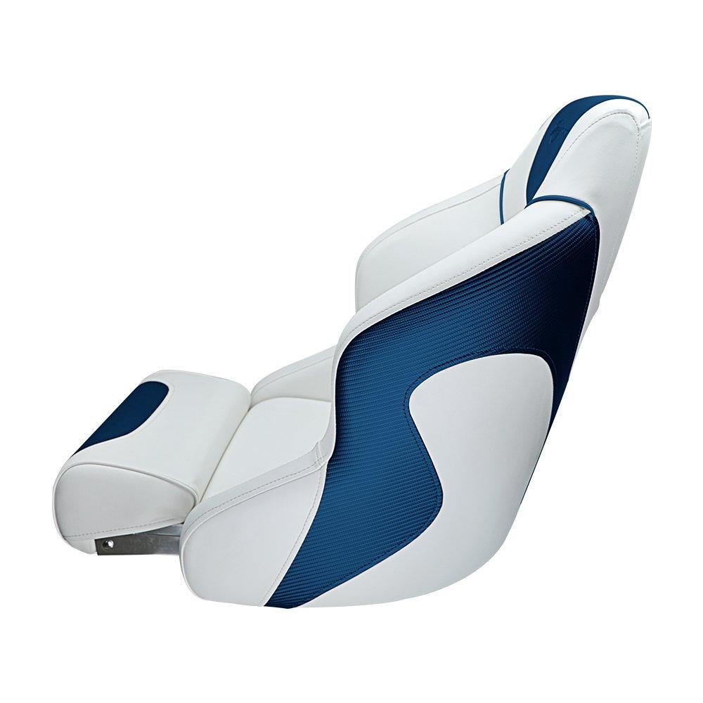 Seamander S1045 series Premier Pontoon Furniture Bucket Seat, Captain Seat, Colors White/Blue