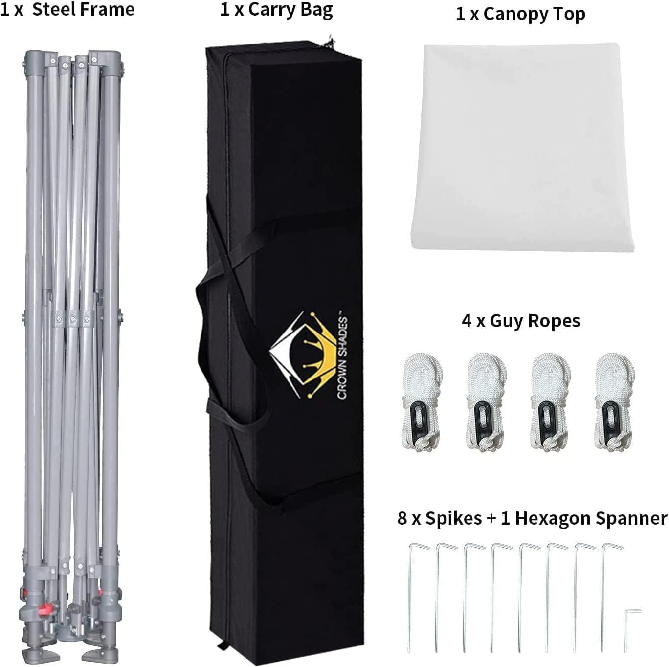 9x9 Pop Up Canopy Tent with Roller Bag – Slant Leg Outdoor Shade for Events & Camping White