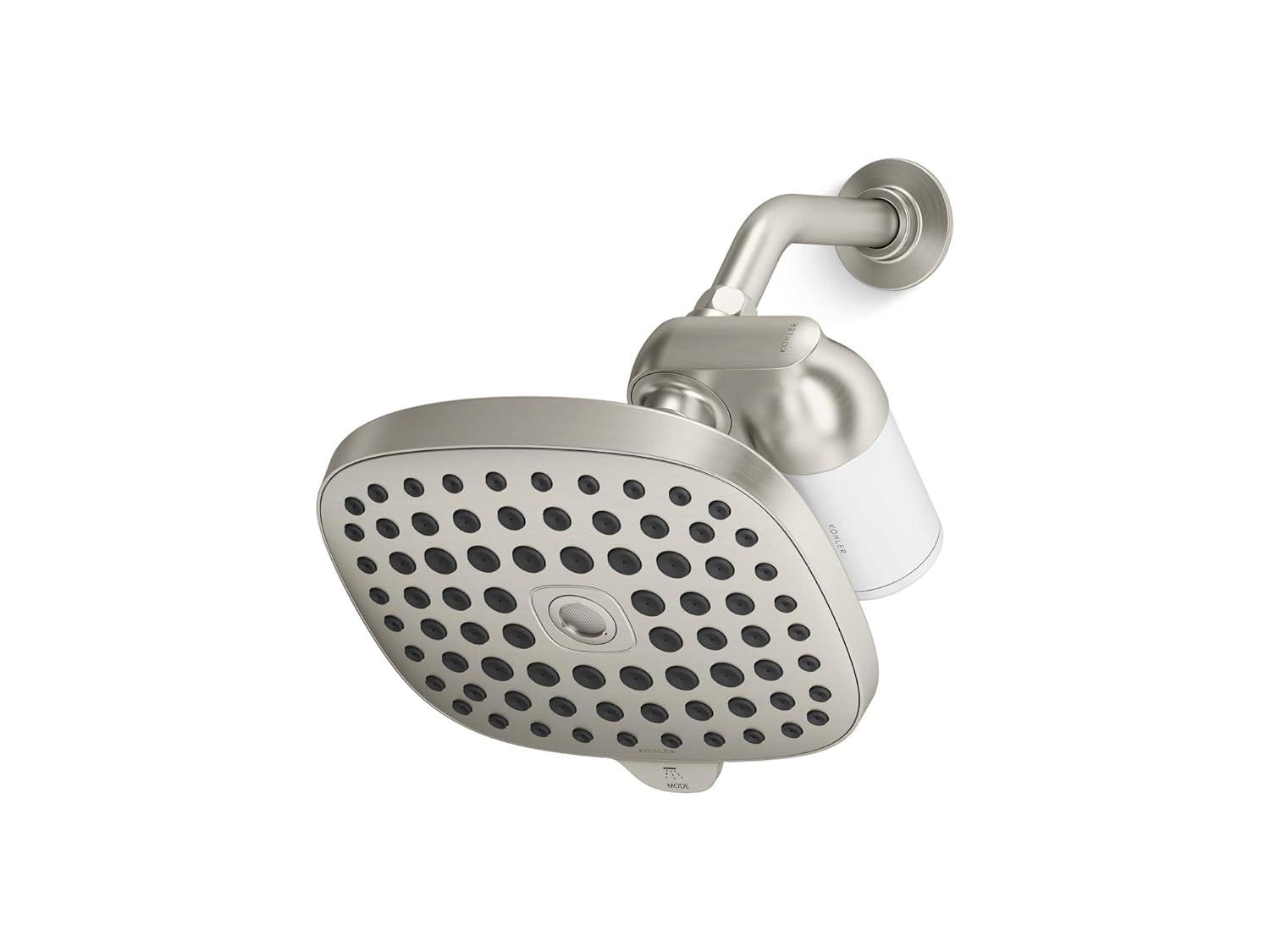 Brushed Nickel Multifunction Shower Head with Filter System