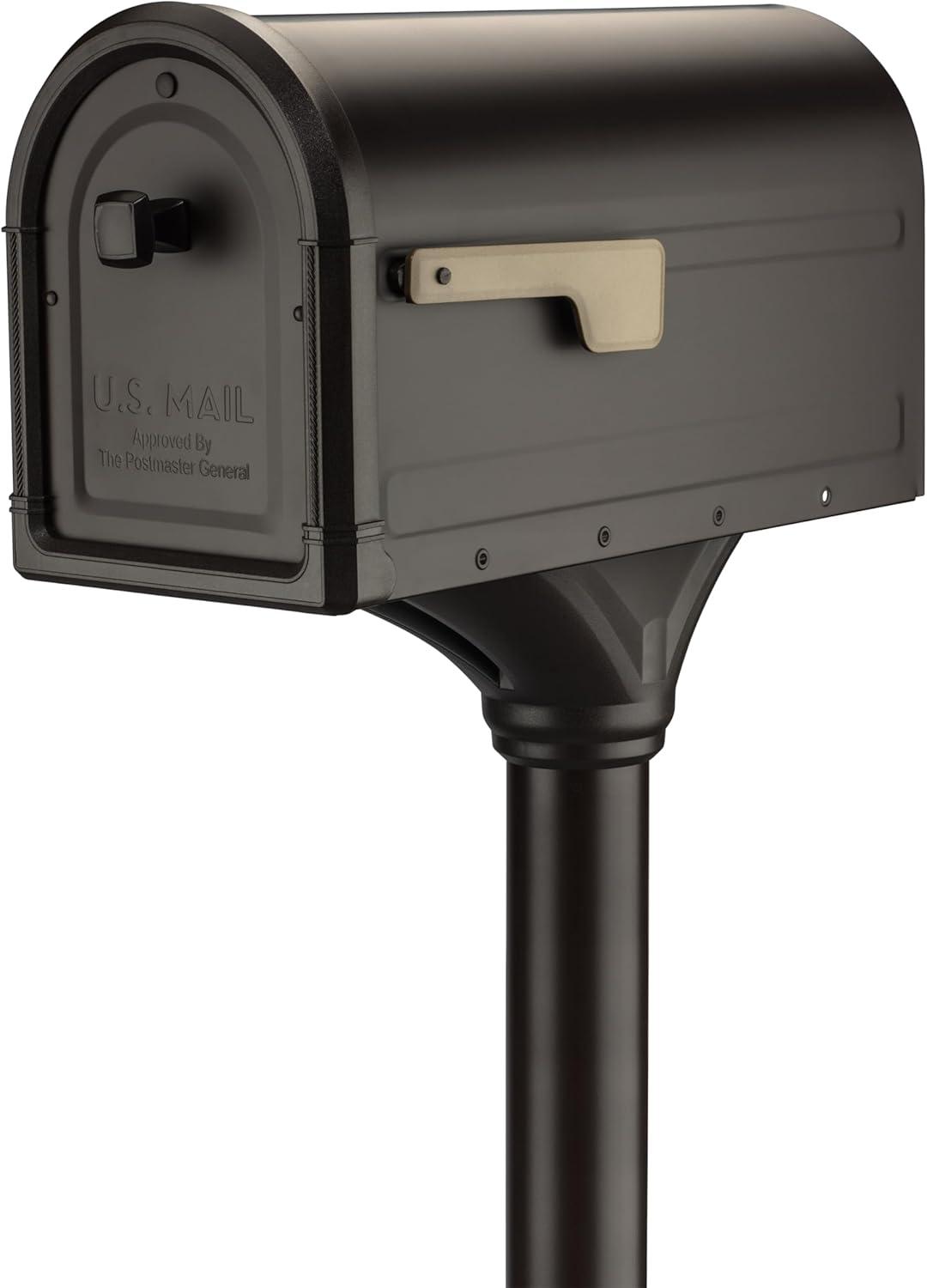 Architectural Mailboxes  Roxbury Post Mount Mailbox & Premium Steel Combo - Rubbed Bronze - Large