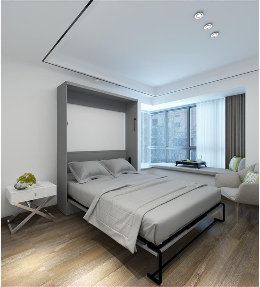 RoomAndLoft Modern Solid Wood Queen Murphy Wall Bed Gray