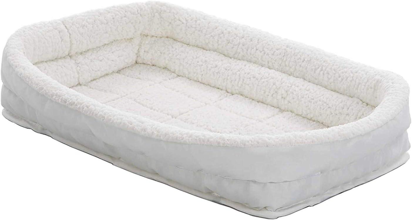 QuietTime Double Bolster Dog Bed & Crate Mat, White, 54"